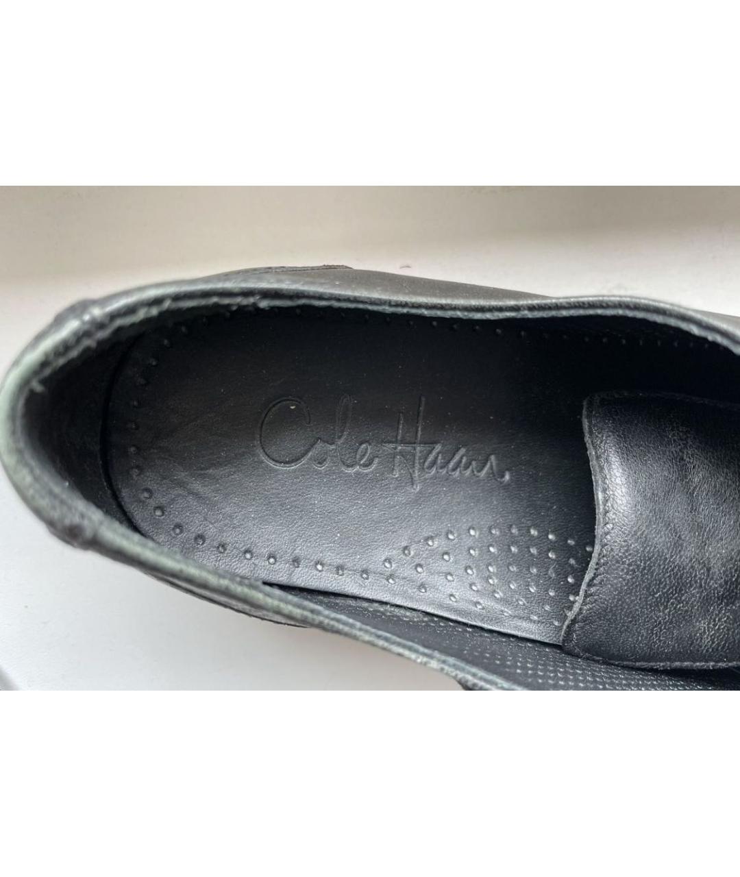 COLE HAAN Черные кожаные низкие ботинки, фото 7