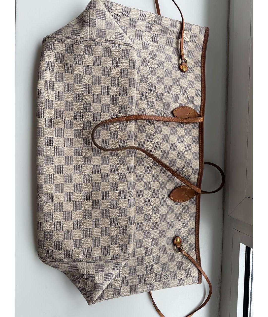 LOUIS VUITTON Белая кожаная сумка тоут, фото 3