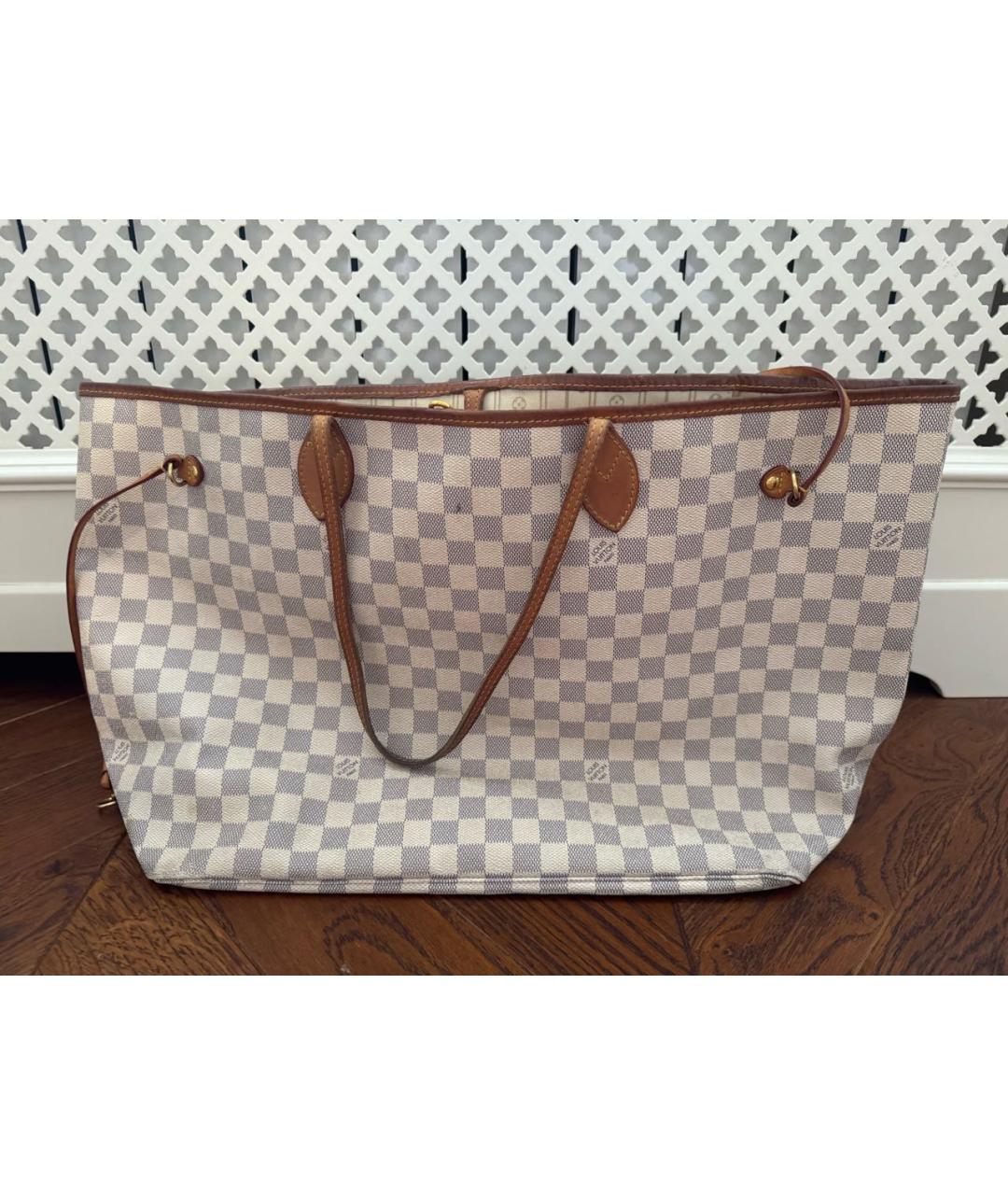 LOUIS VUITTON Белая кожаная сумка тоут, фото 2