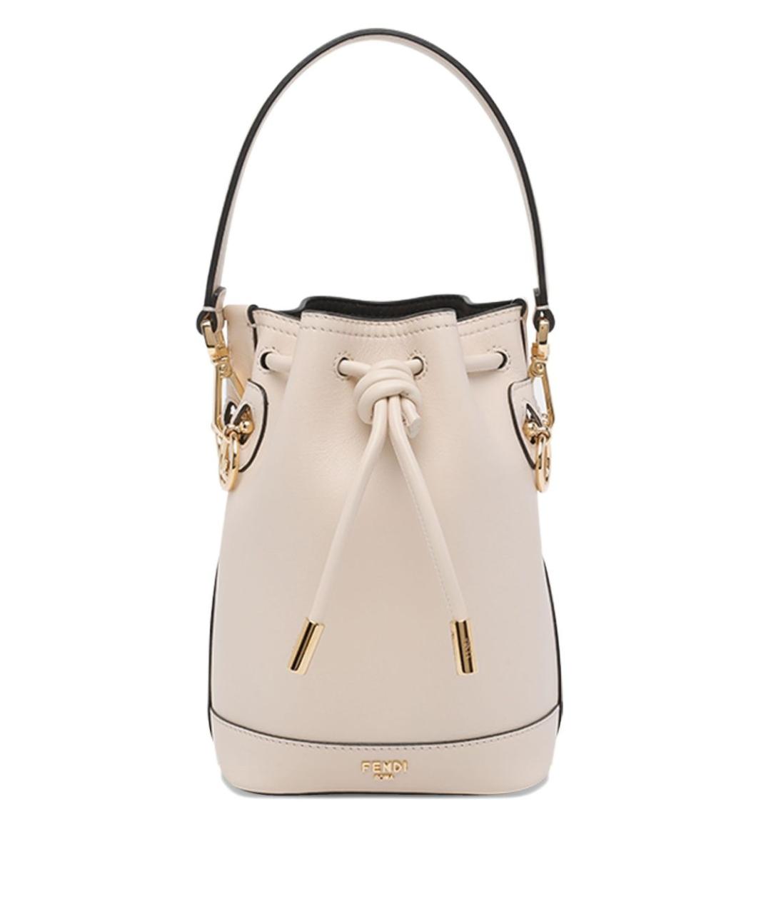 FENDI Бежевая кожаная сумка тоут, фото 1