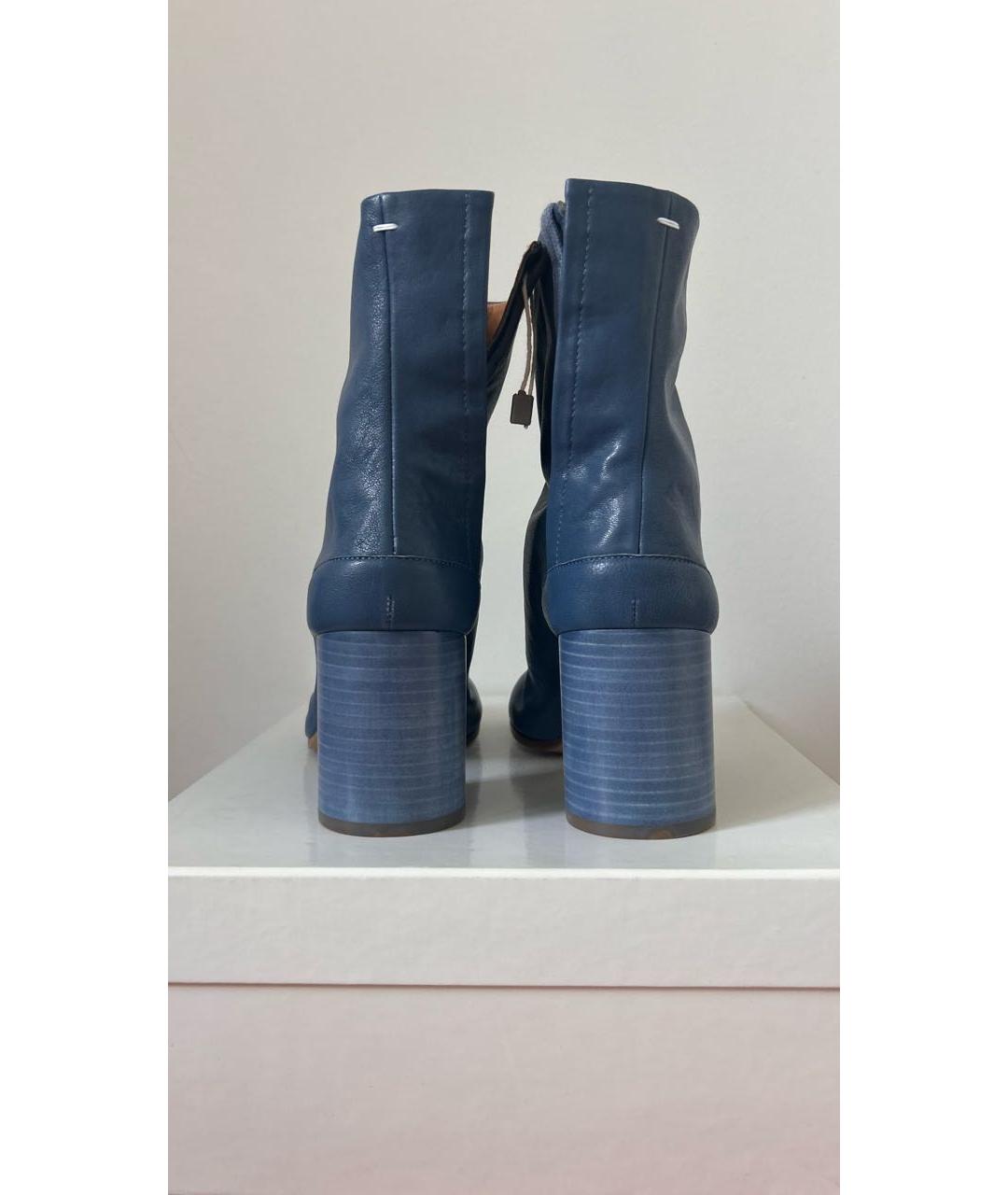 MAISON MARGIELA Темно-синие кожаные ботильоны, фото 4