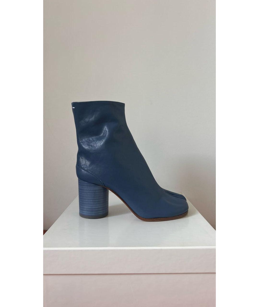 MAISON MARGIELA Темно-синие кожаные ботильоны, фото 8