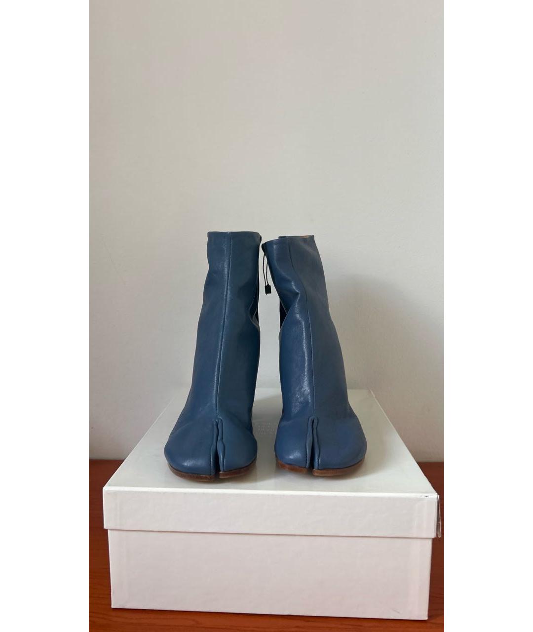 MAISON MARGIELA Темно-синие кожаные ботильоны, фото 2