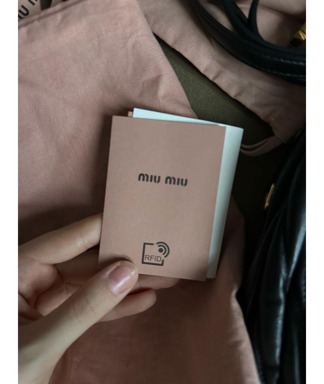 MIU MIU Черная кожаная сумка с короткими ручками, фото 7