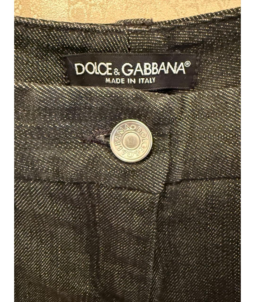 DOLCE&GABBANA Антрацитовые хлопко-эластановые джинсы слим, фото 3