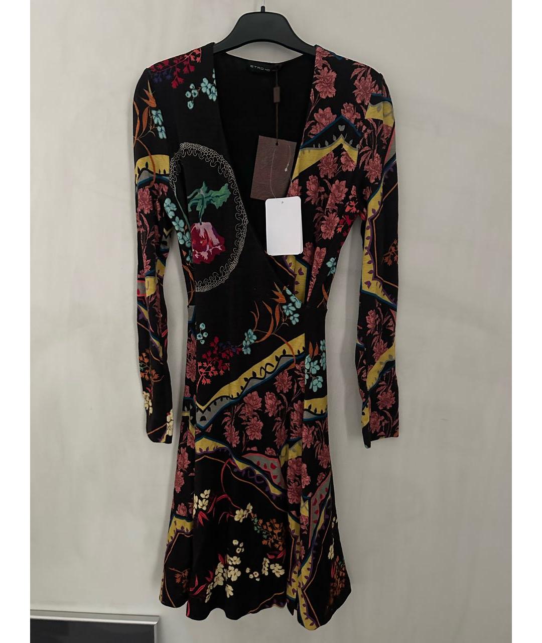 ETRO Черное шерстяное коктейльное платье, фото 5