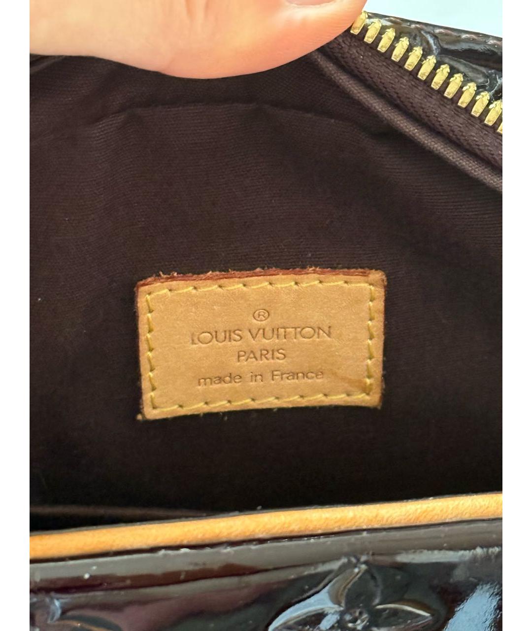 LOUIS VUITTON Бордовая кожаная сумка с короткими ручками, фото 6