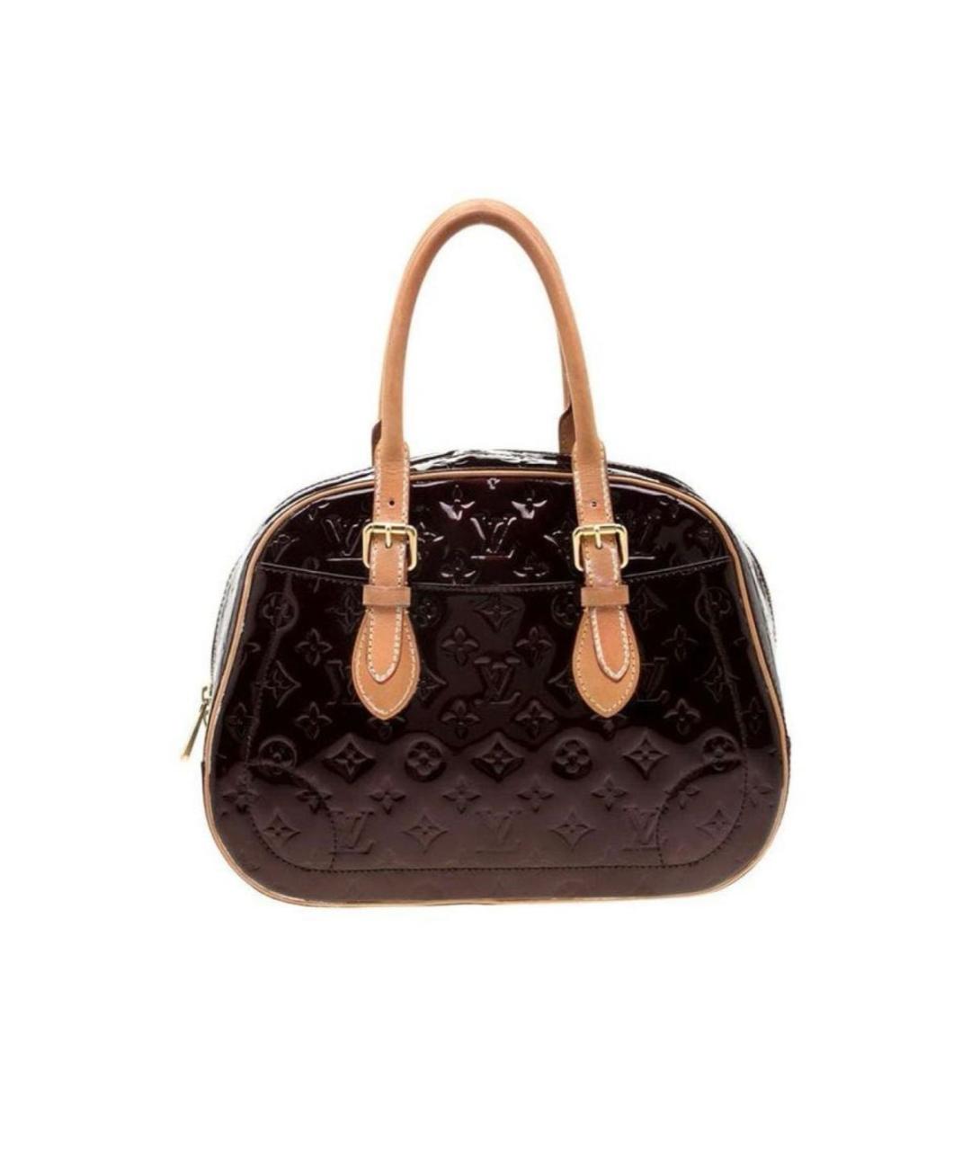 LOUIS VUITTON Бордовая кожаная сумка с короткими ручками, фото 1