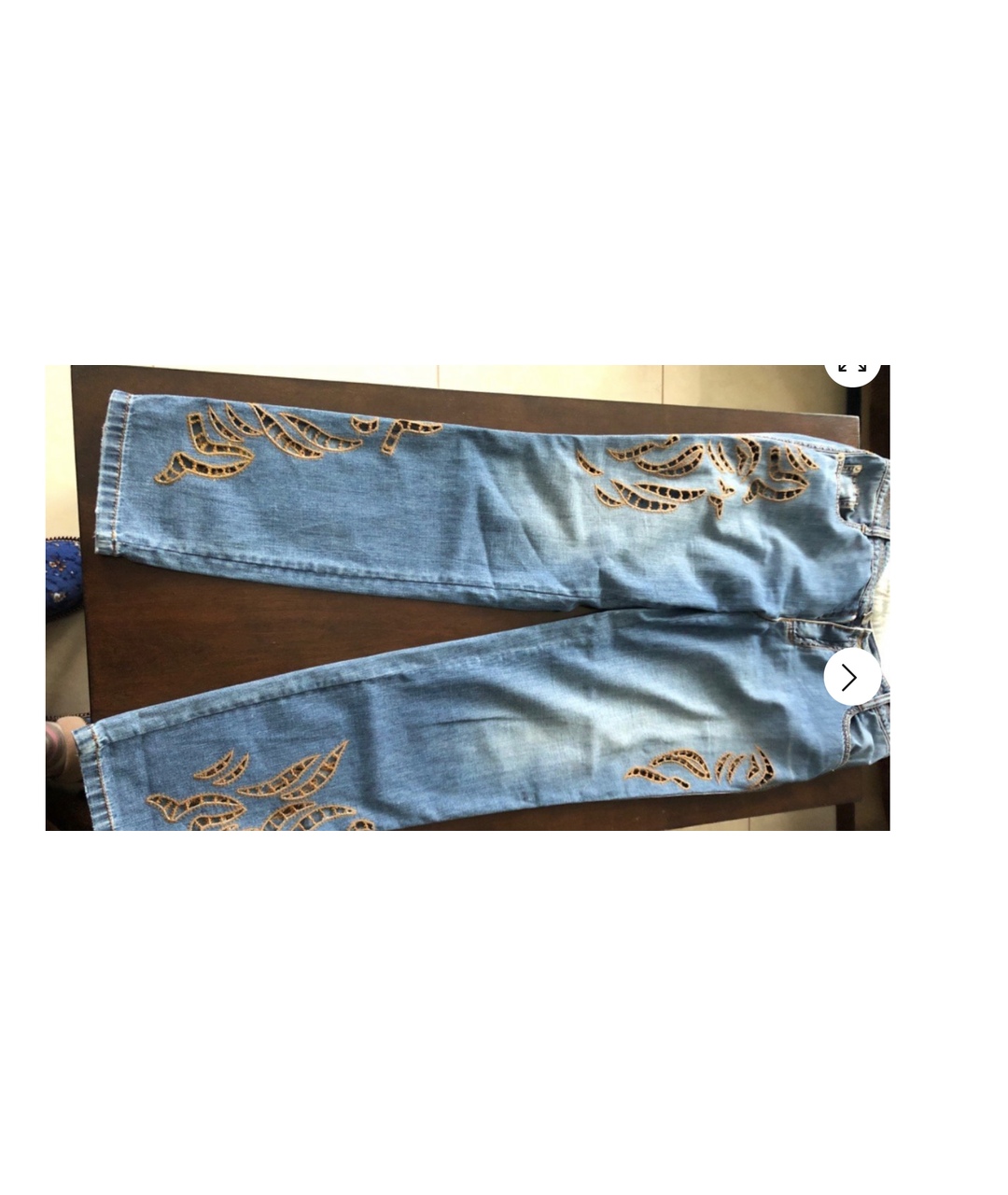 ERMANNO SCERVINO Голубые хлопковые прямые джинсы, фото 7