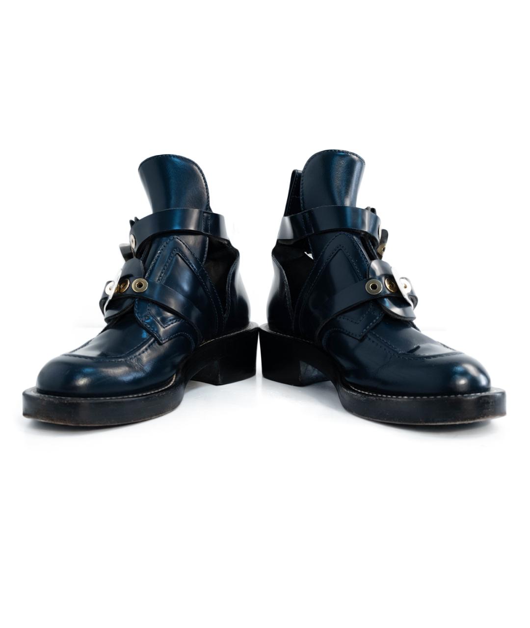 BALENCIAGA Темно-синие кожаные ботинки, фото 4