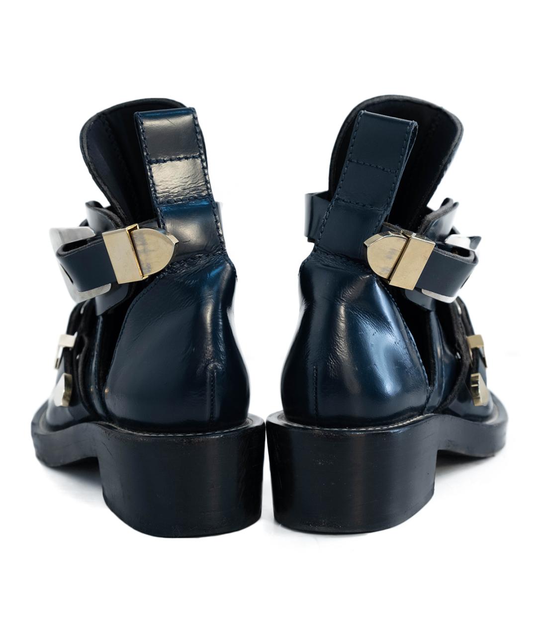 BALENCIAGA Темно-синие кожаные ботинки, фото 5