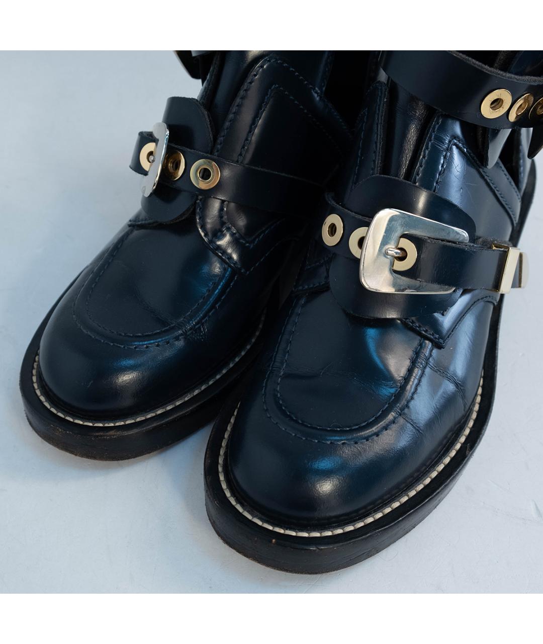 BALENCIAGA Темно-синие кожаные ботинки, фото 3