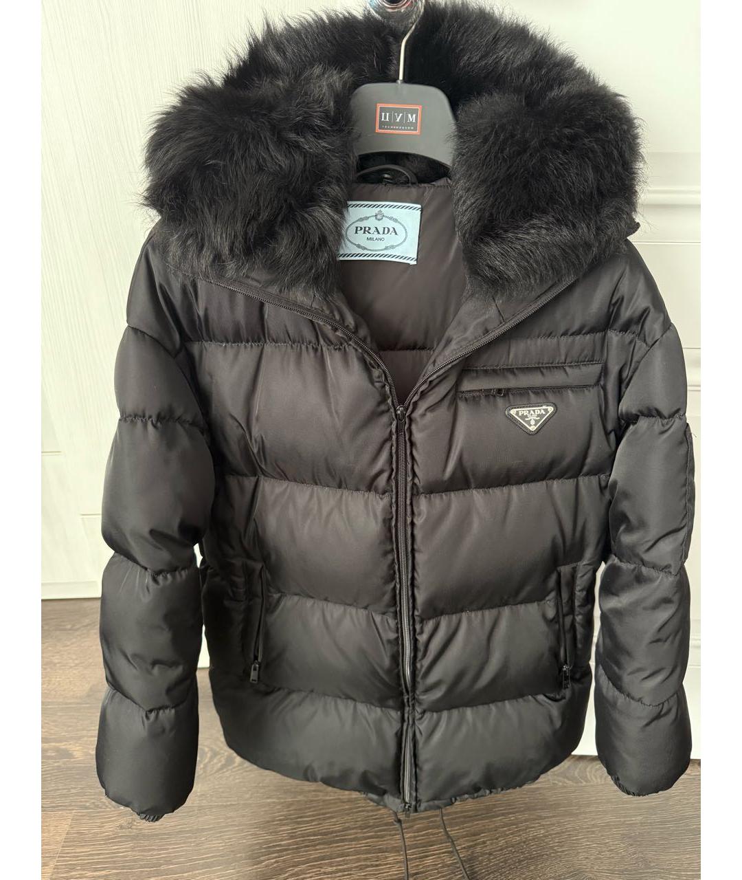 PRADA Черный полиамидовый пуховик, фото 6
