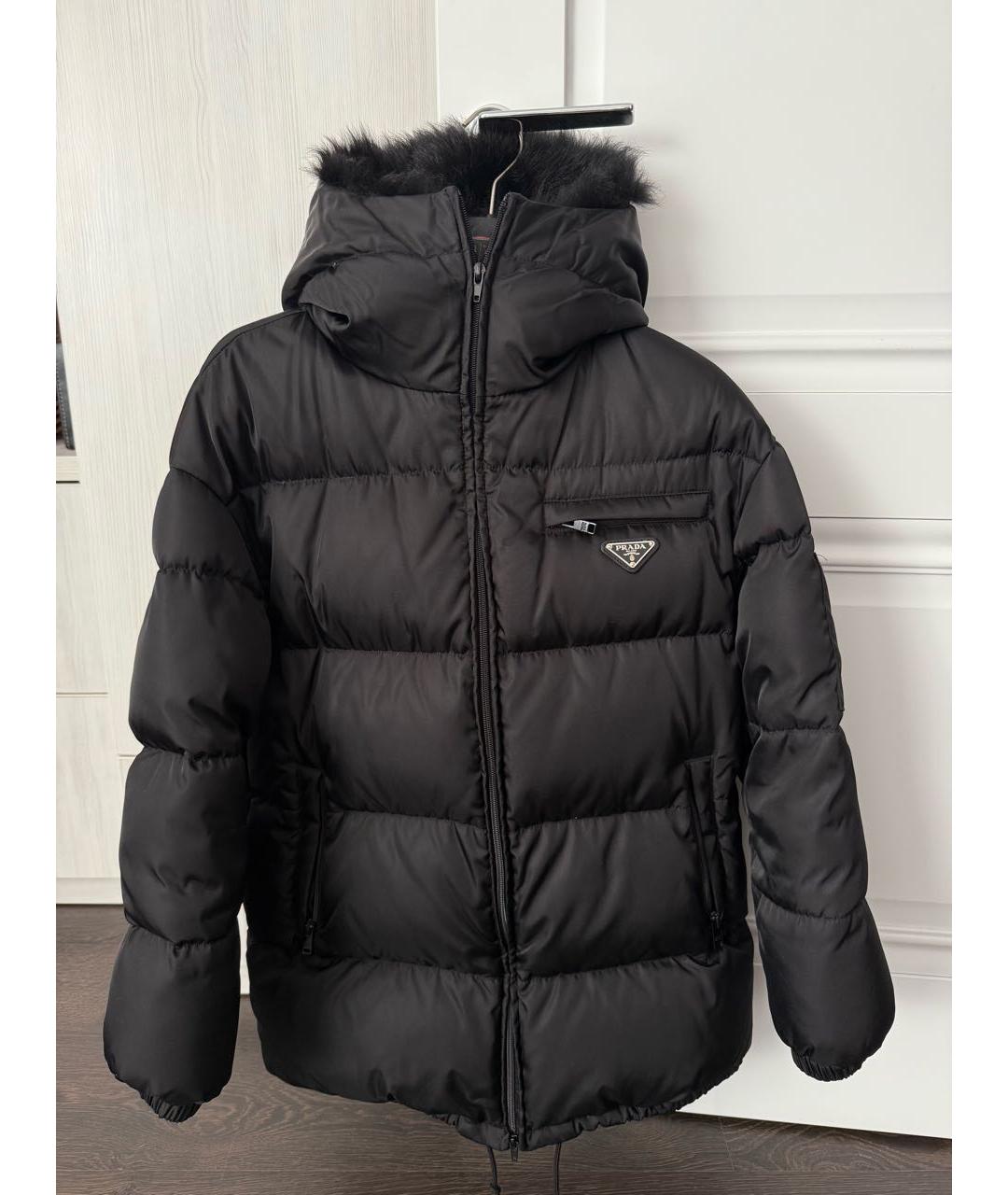 PRADA Черный полиамидовый пуховик, фото 3