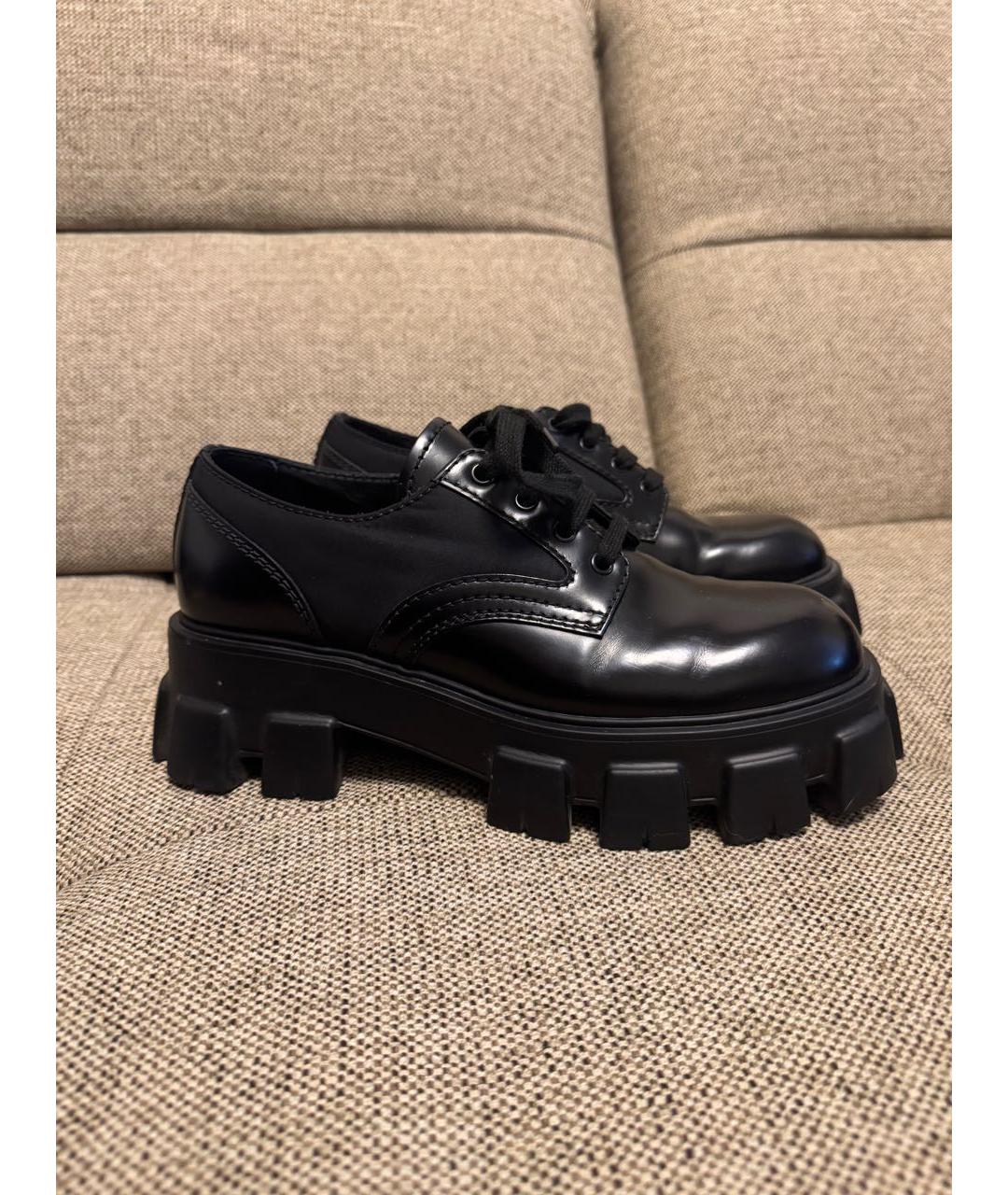 PRADA Черные кожаные низкие ботинки, фото 6