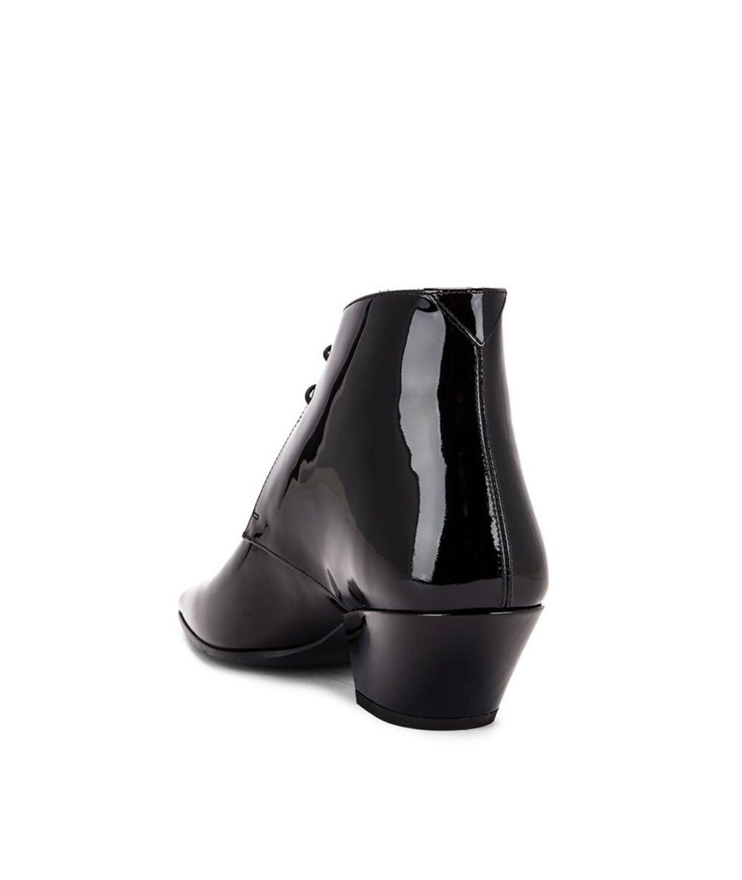 SAINT LAURENT Черные полусапоги из лакированной кожи, фото 3