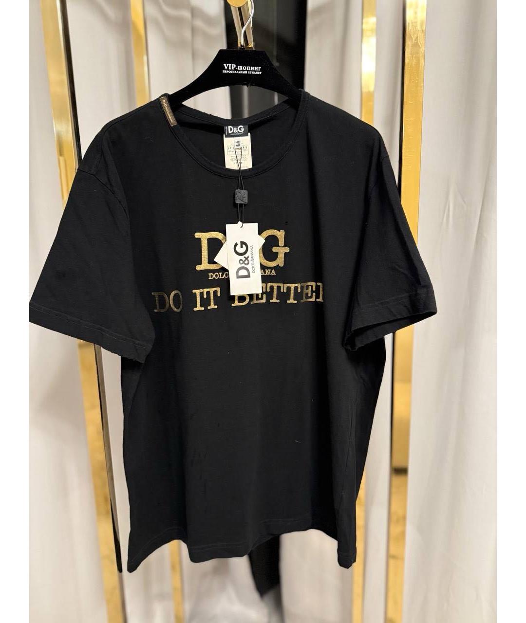 DOLCE&GABBANA Черная хлопковая футболка, фото 5