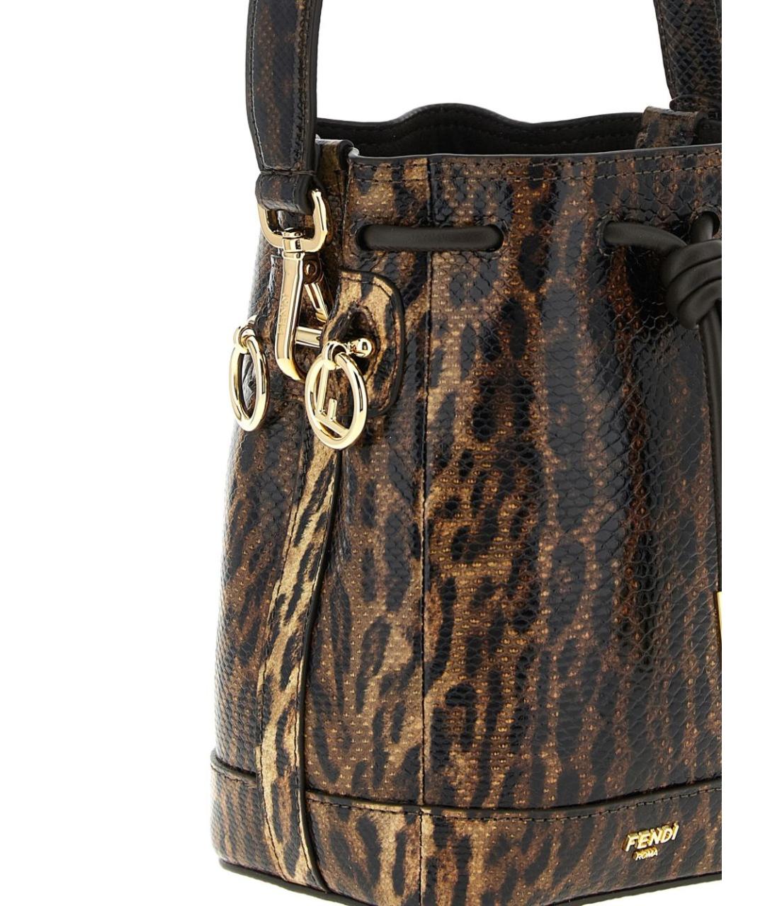 FENDI Коричневая кожаная сумка тоут, фото 2