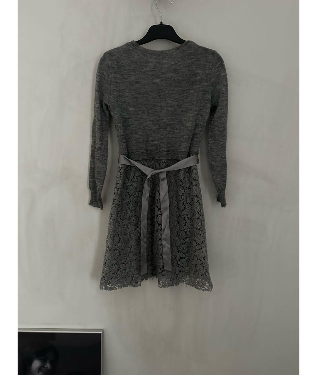 ERMANNO SCERVINO Серое шерстяное повседневное платье, фото 2