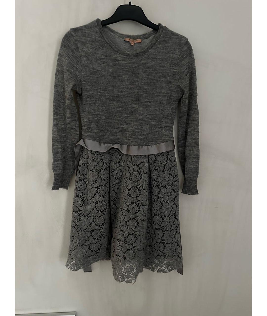 ERMANNO SCERVINO Серое шерстяное повседневное платье, фото 5