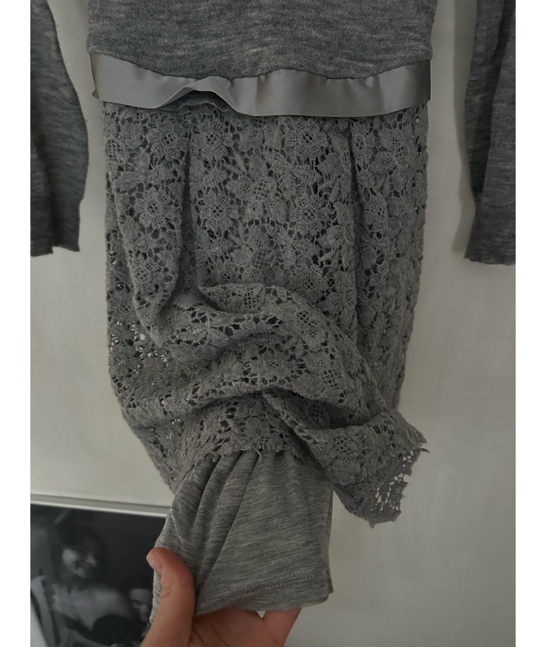 ERMANNO SCERVINO Серое шерстяное повседневное платье, фото 4