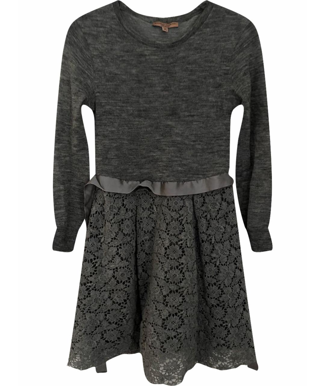 ERMANNO SCERVINO Серое шерстяное повседневное платье, фото 1