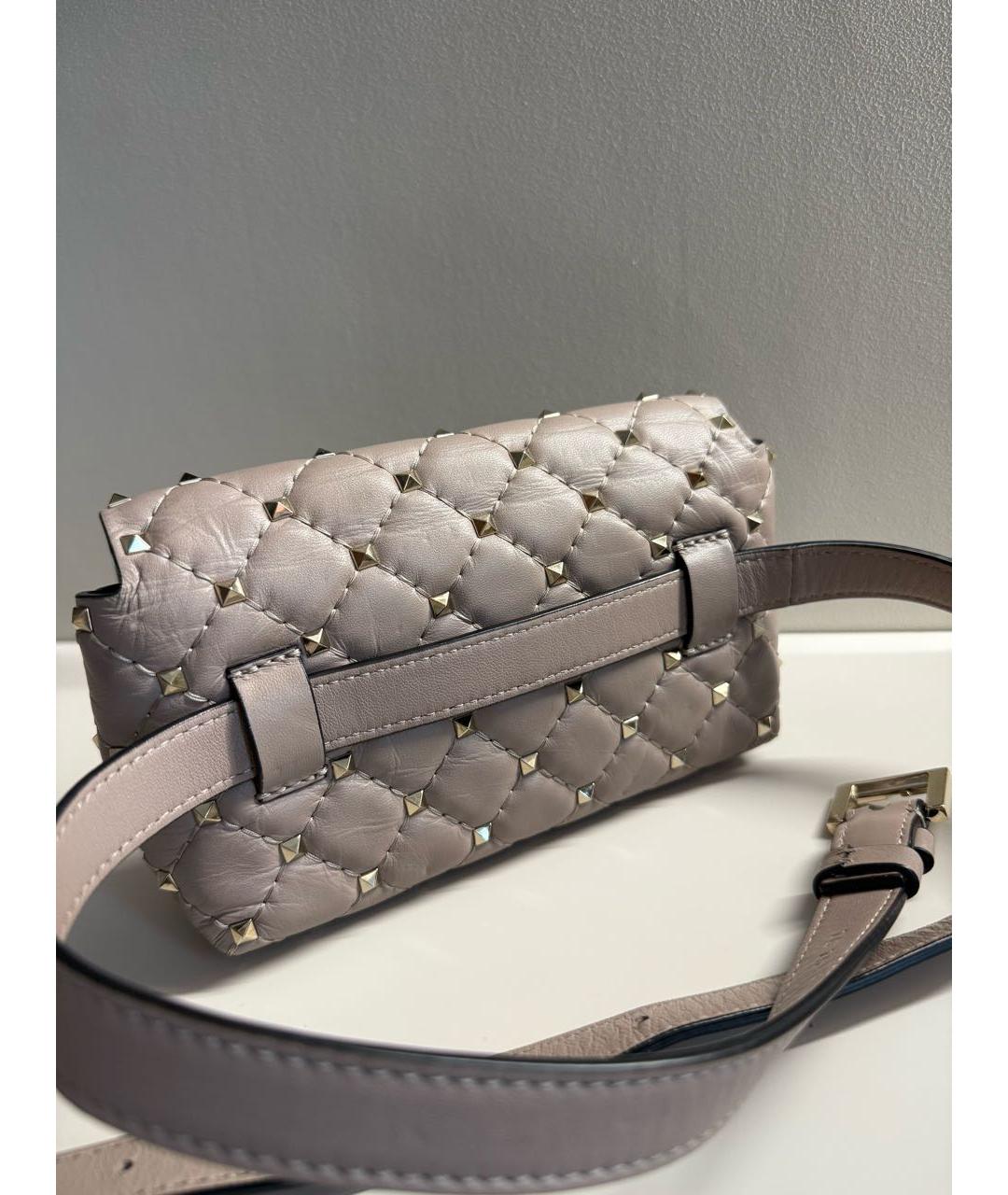 VALENTINO Бежевая кожаная поясная сумка, фото 3