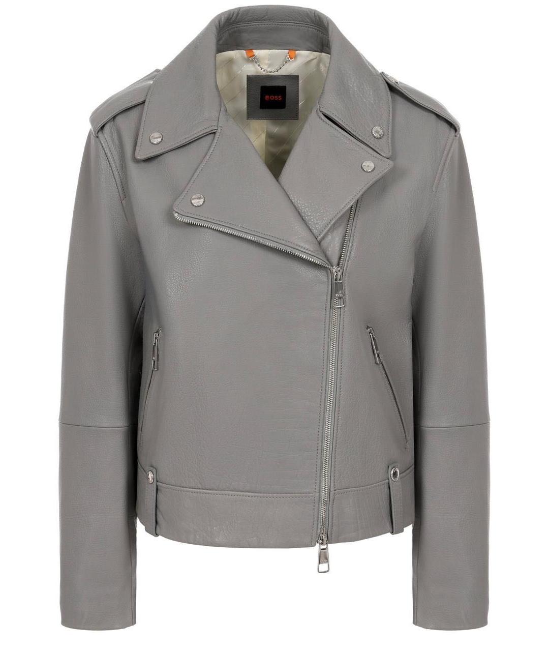 HUGO BOSS Антрацитовая кожаная куртка, фото 5