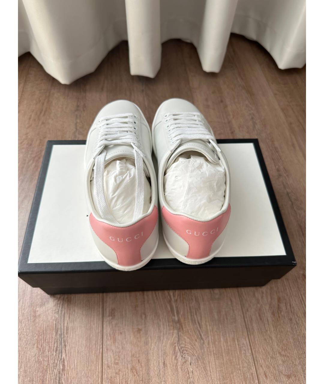 GUCCI Белые кожаные кеды, фото 3