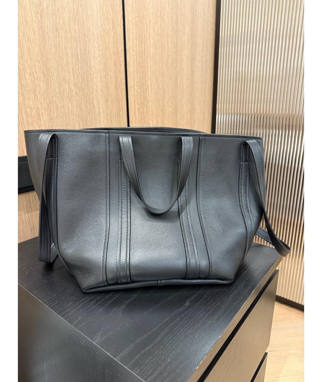 BALENCIAGA Черная сумка тоут из искусственной кожи, фото 3