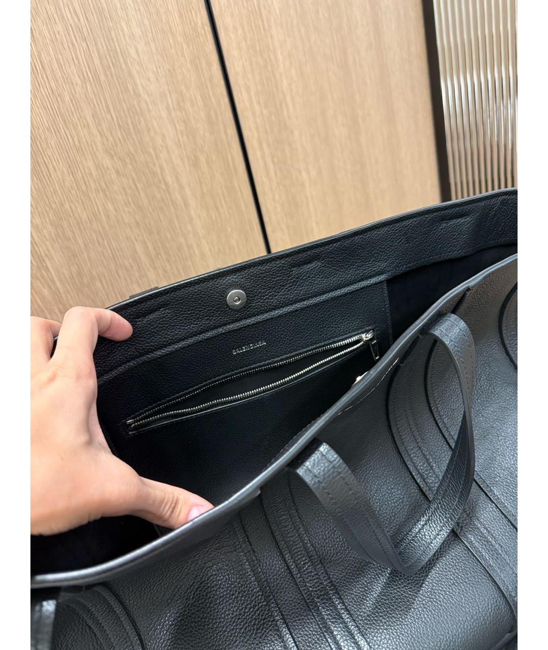 BALENCIAGA Черная сумка тоут из искусственной кожи, фото 4