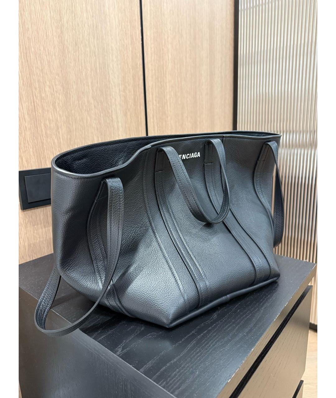 BALENCIAGA Черная сумка тоут из искусственной кожи, фото 2