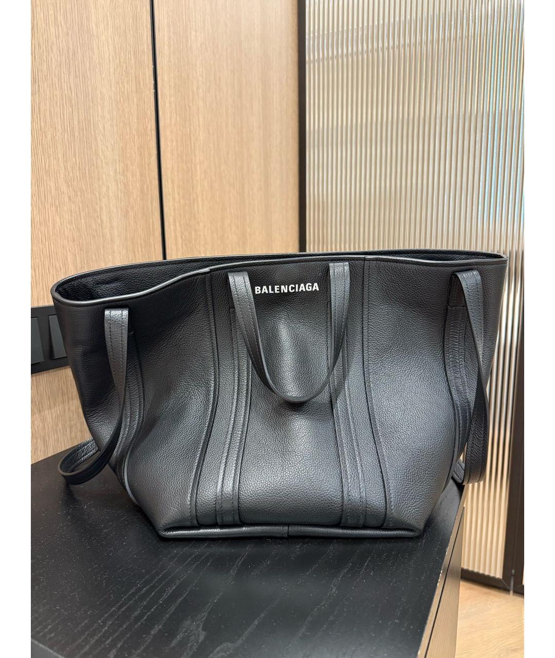 BALENCIAGA Черная сумка тоут из искусственной кожи, фото 5