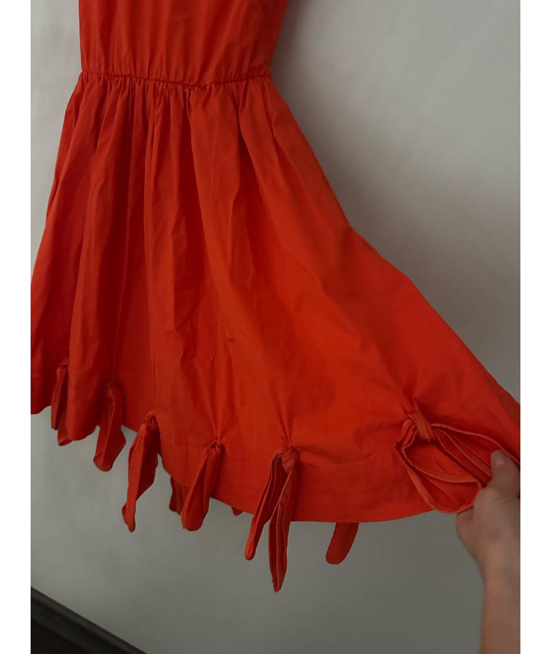 MSGM Коралловое хлопковое коктейльное платье, фото 4
