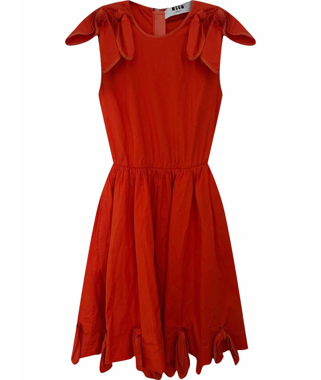 MSGM Коралловое хлопковое коктейльное платье, фото 1