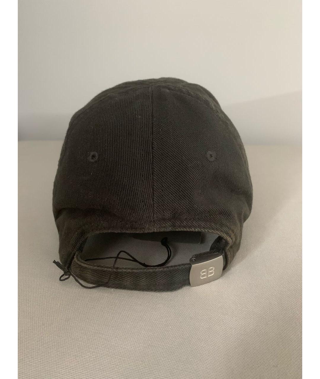 BALENCIAGA Черная хлопковая кепка, фото 3