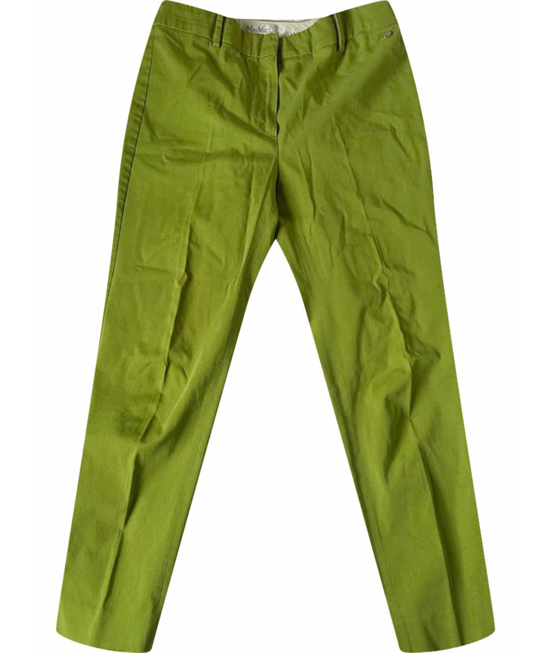 MAX MARA Зеленые хлопковые капри, фото 1