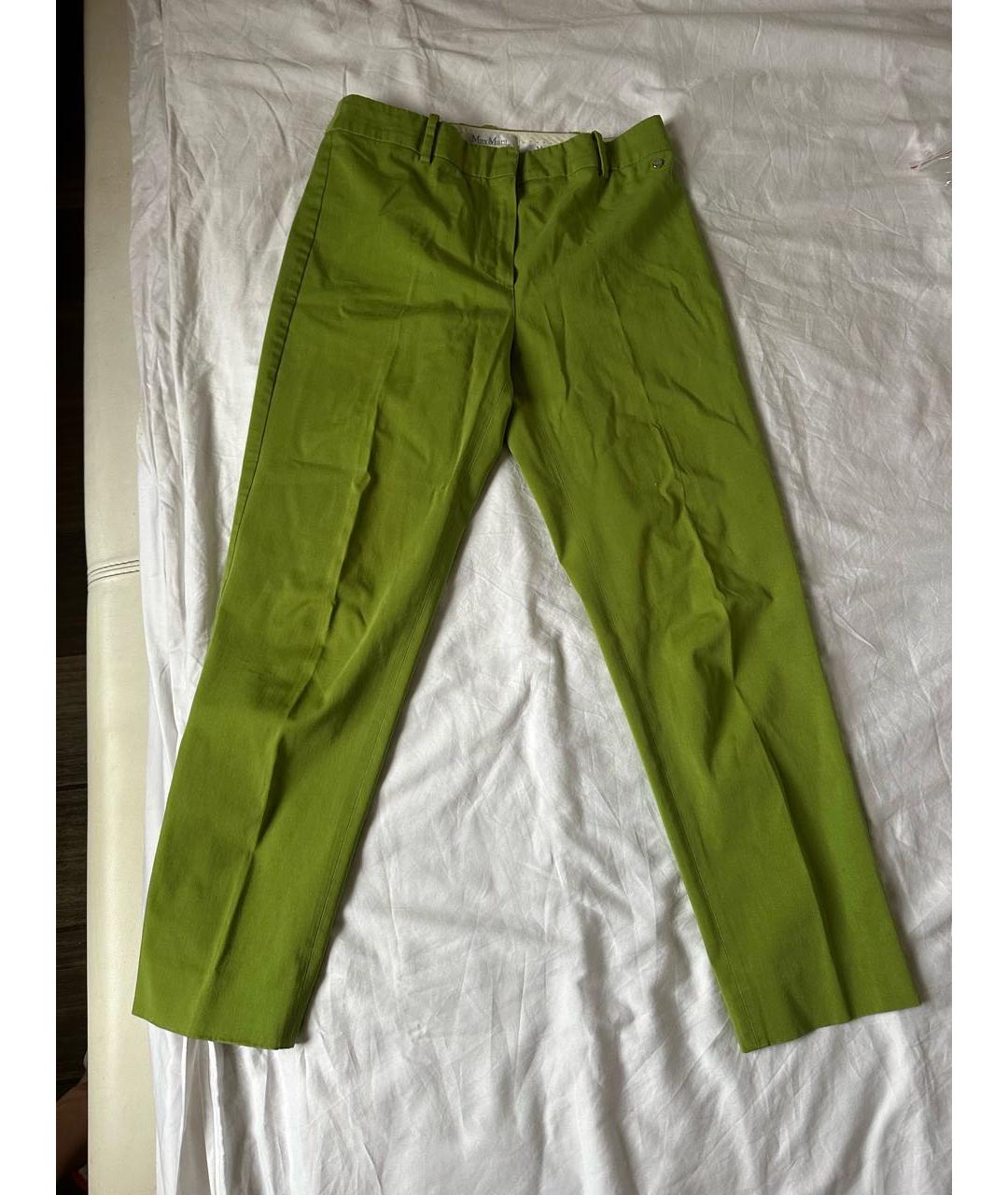 MAX MARA Зеленые хлопковые капри, фото 5