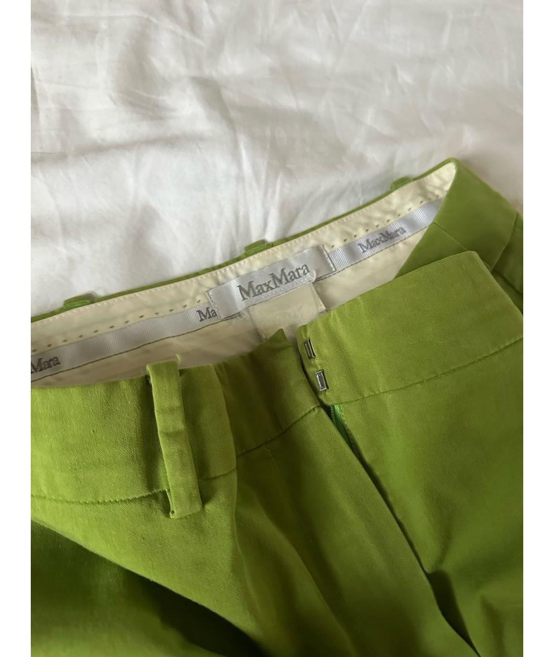 MAX MARA Зеленые хлопковые капри, фото 3