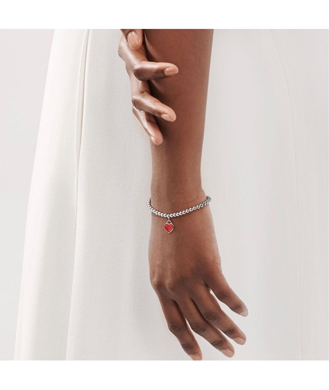 TIFFANY&CO Красный серебряный браслет, фото 7
