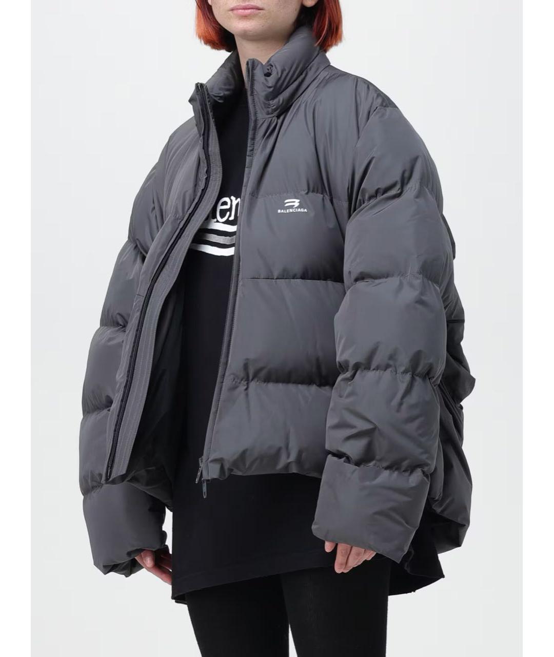 BALENCIAGA Серый пуховик, фото 3