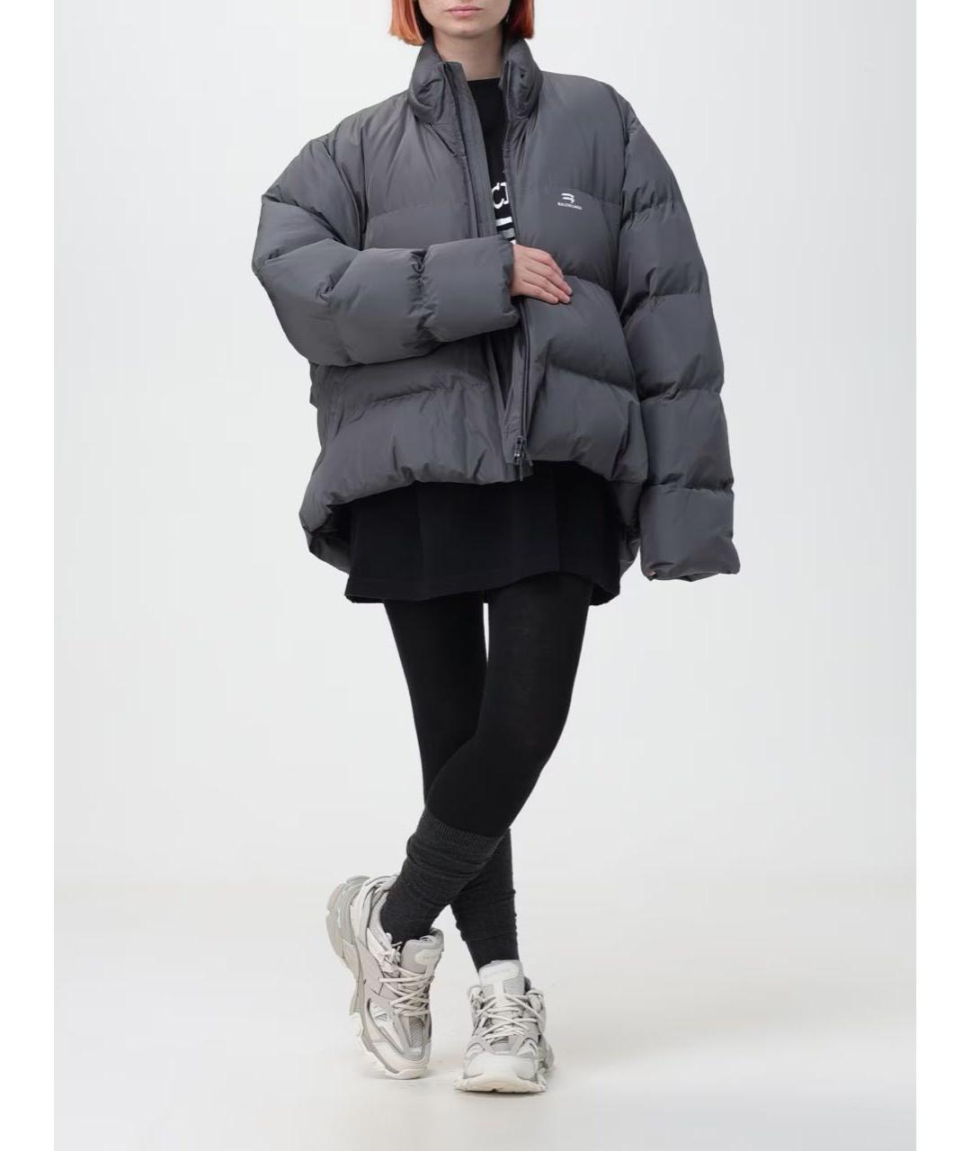 BALENCIAGA Серый пуховик, фото 4