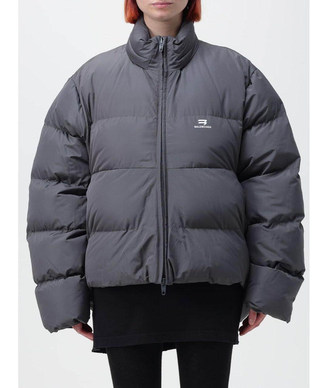 BALENCIAGA Серый пуховик, фото 2
