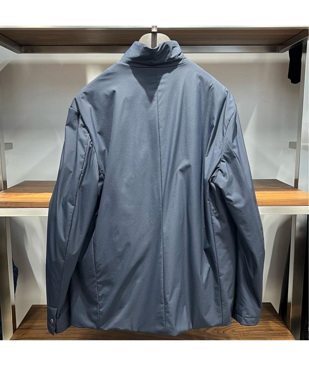 KITON Темно-синяя полиэстеровая куртка, фото 2