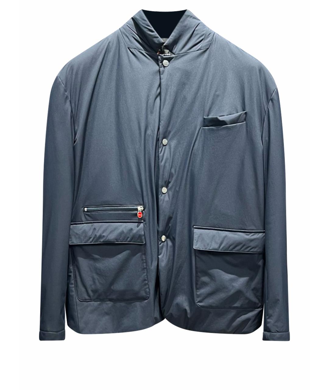 KITON Темно-синяя полиэстеровая куртка, фото 1