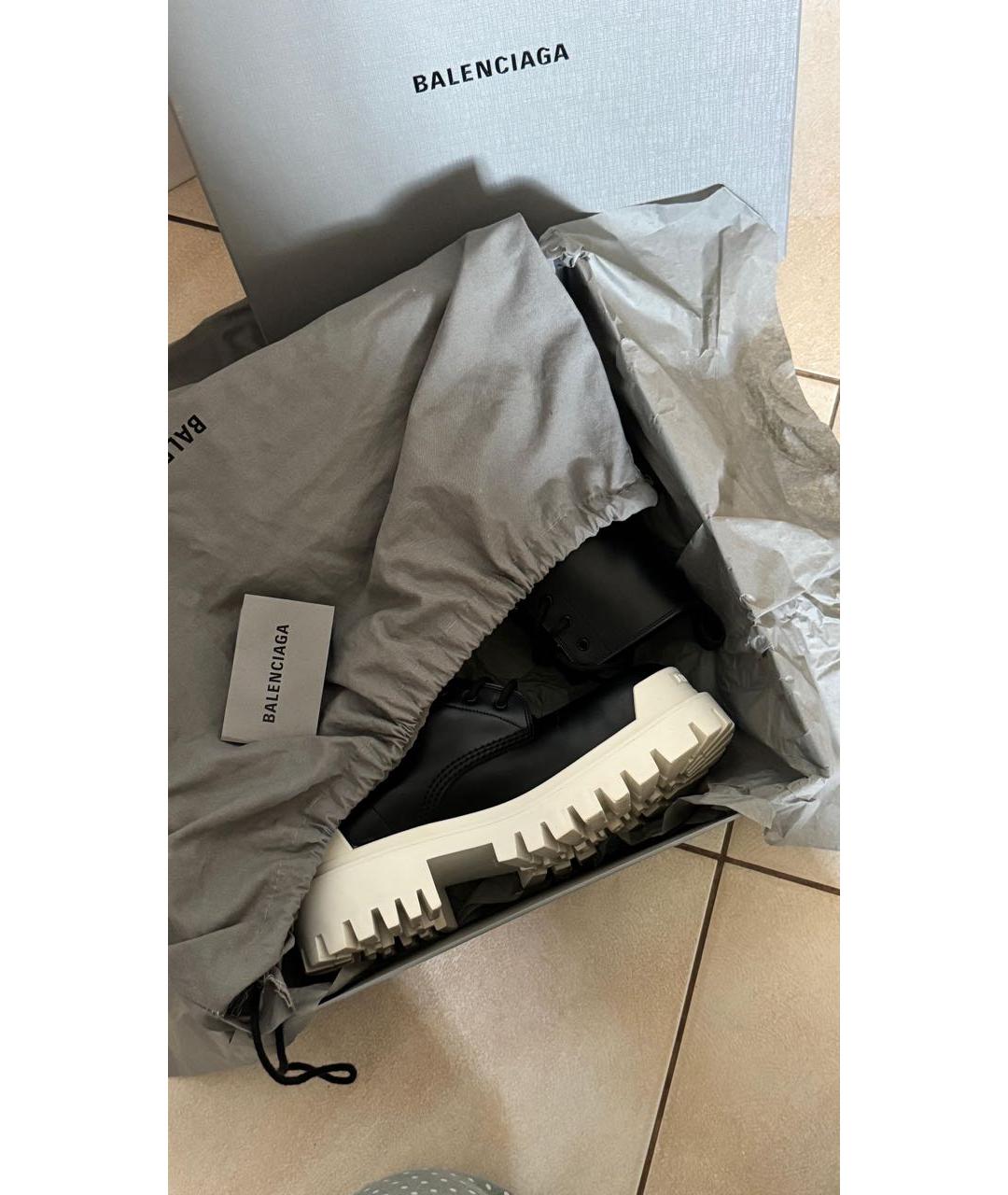 BALENCIAGA Черные кожаные ботинки, фото 5