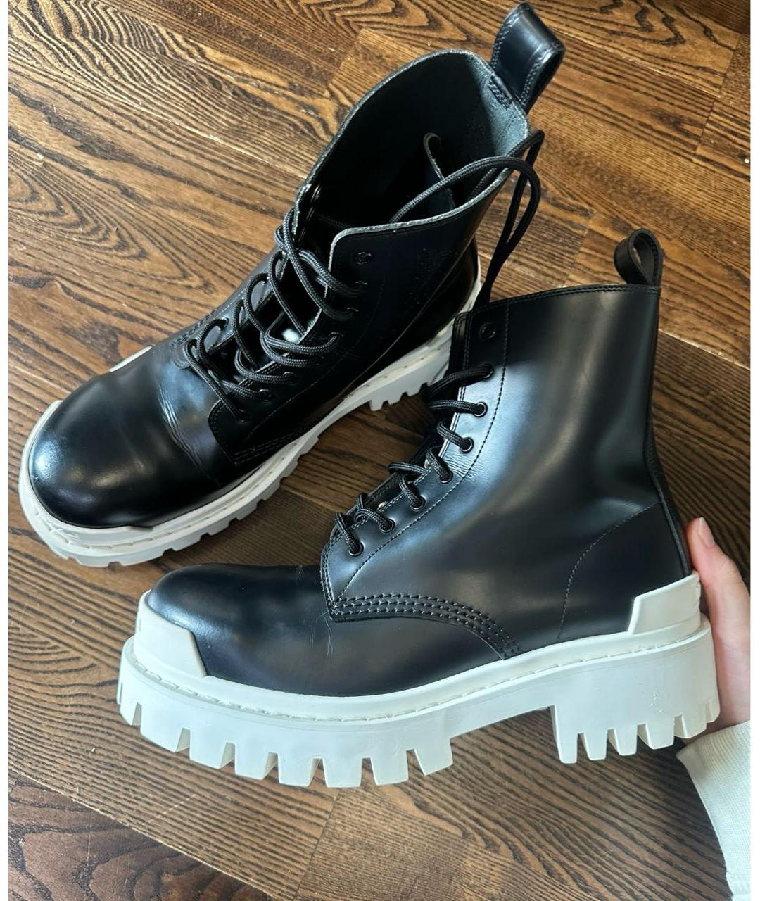 BALENCIAGA Черные кожаные ботинки, фото 8