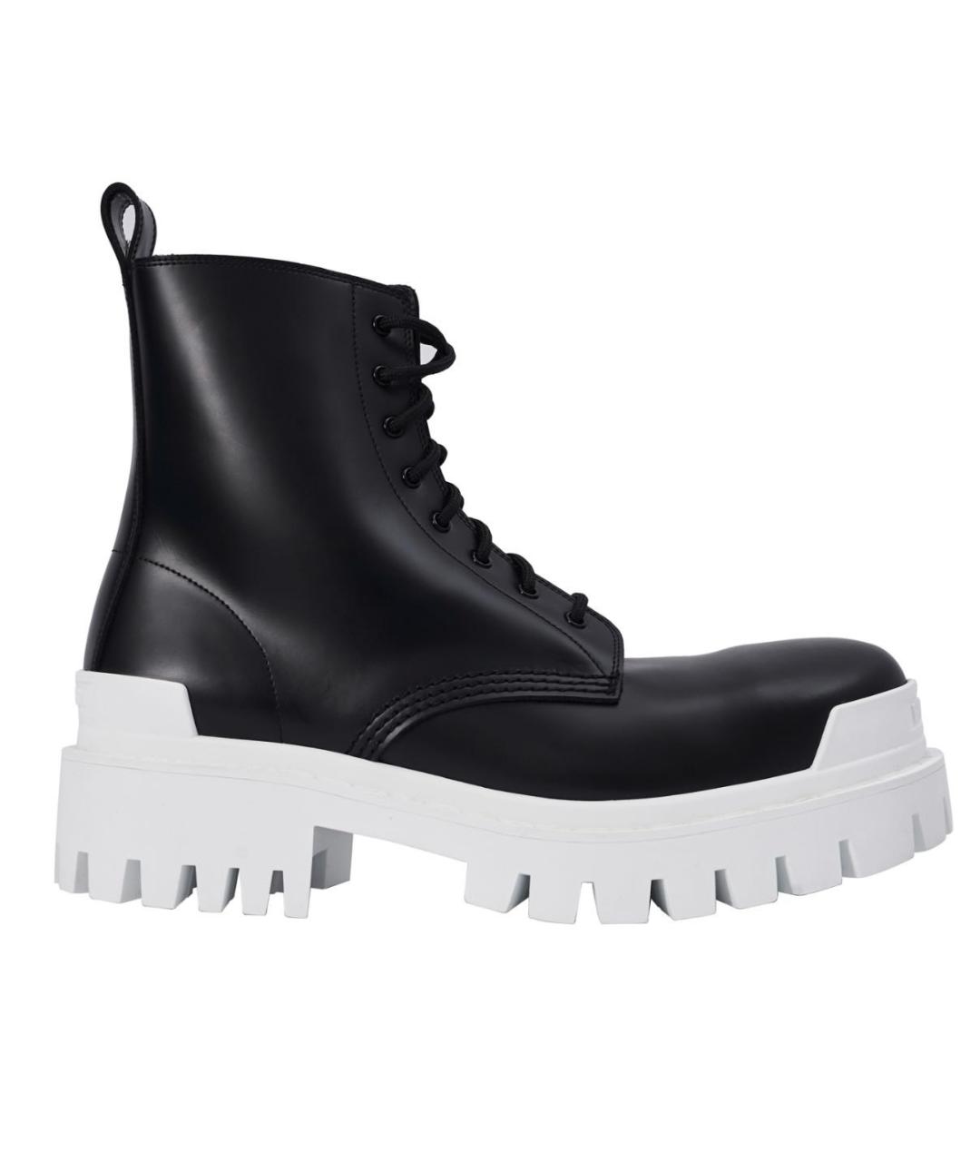 BALENCIAGA Черные кожаные ботинки, фото 1