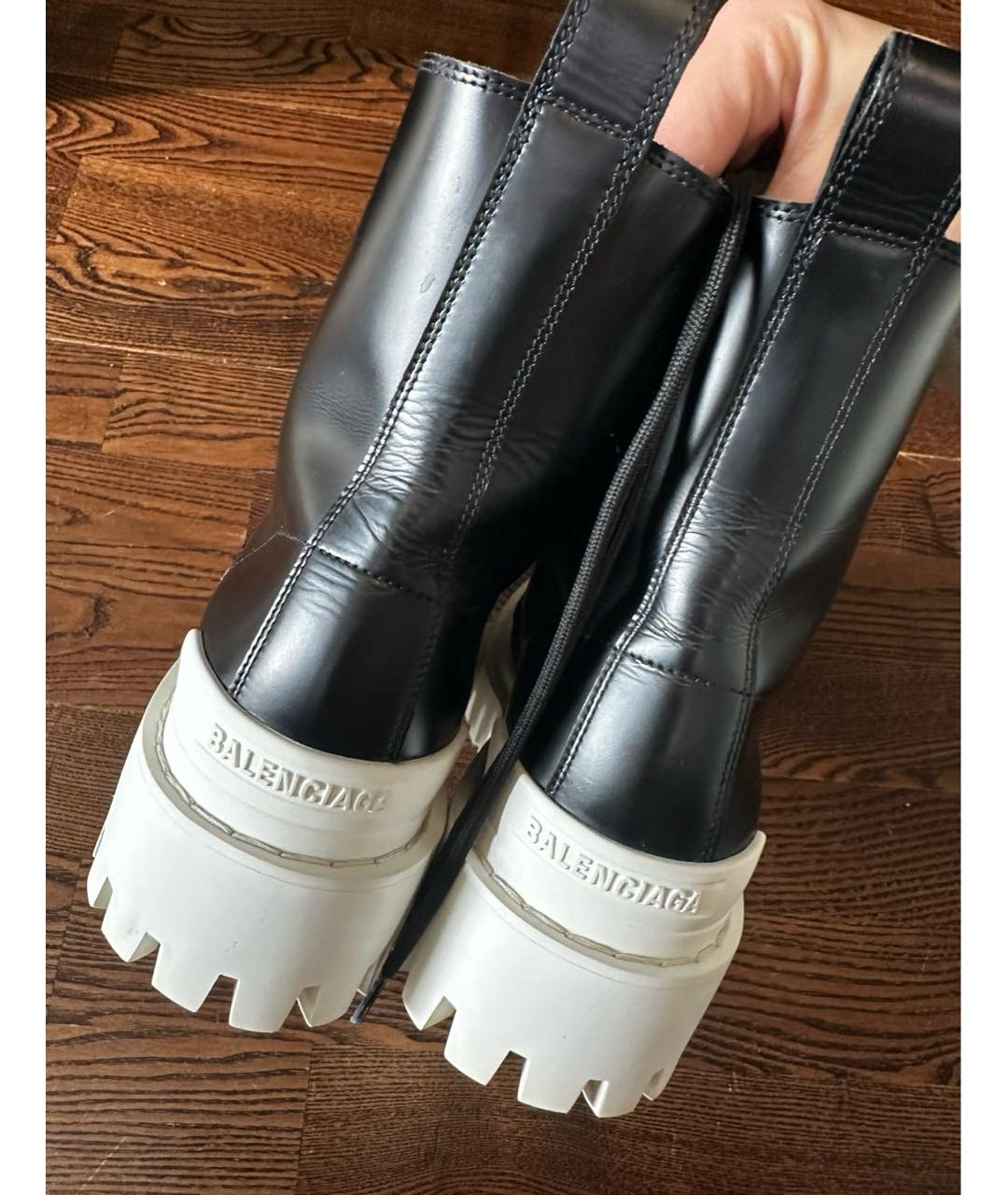 BALENCIAGA Черные кожаные ботинки, фото 7