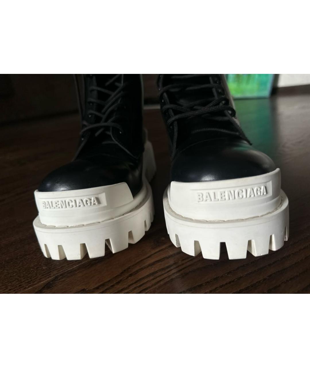 BALENCIAGA Черные кожаные ботинки, фото 6